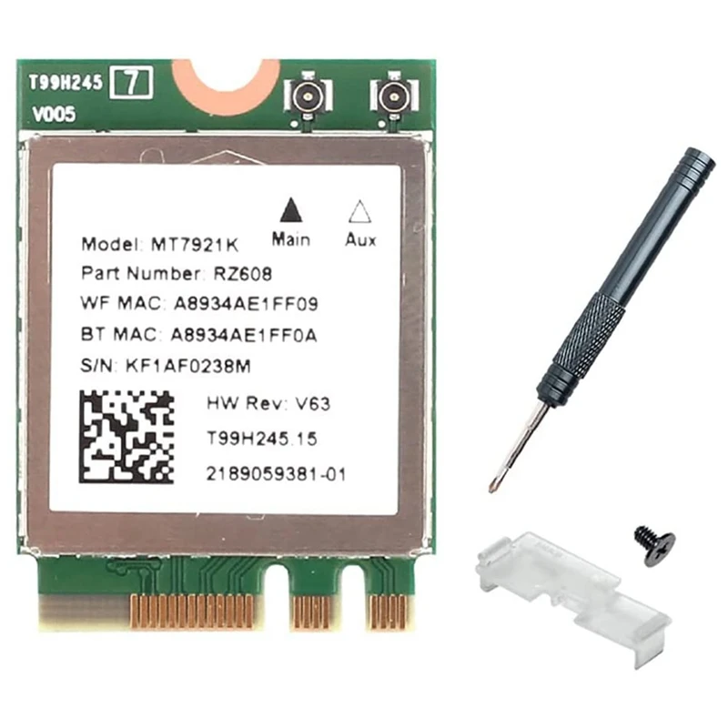 

Wifi 6E WLAN M.2 2230 Network Card Dual Band 802.11Ax BT5.2 MT7921K For Support Windows 10/11 The Same As Wifi 6 AX200