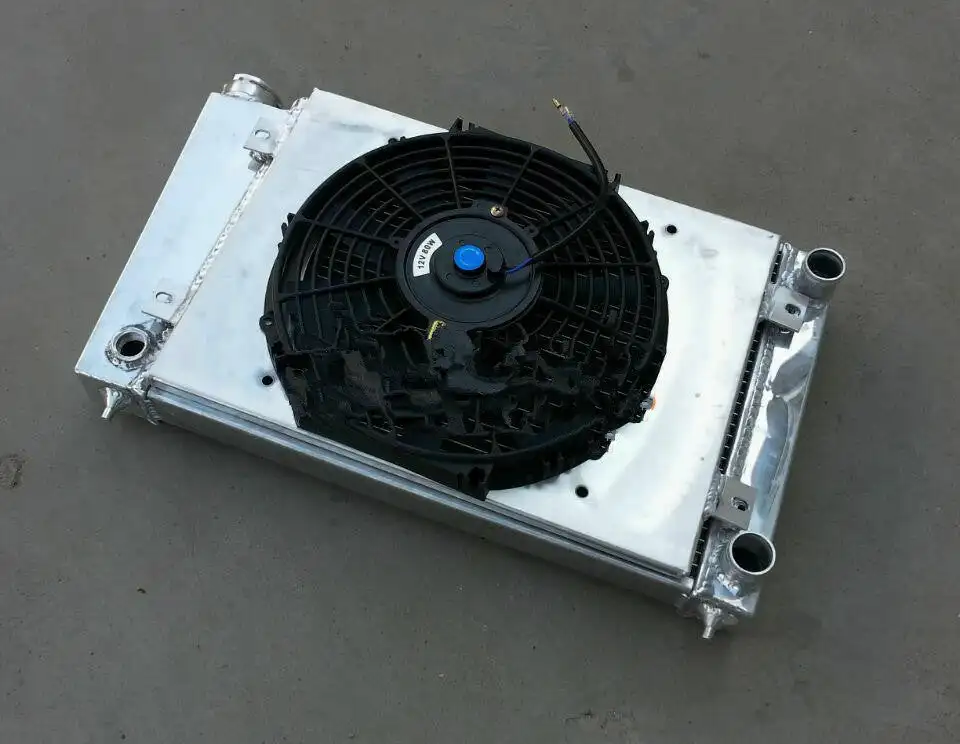 Алюминиевый радиатор + кожух вентилятор для 1981-1984 Volkswagen Golf Mk1 (74-) 1 5 с Air Con MT