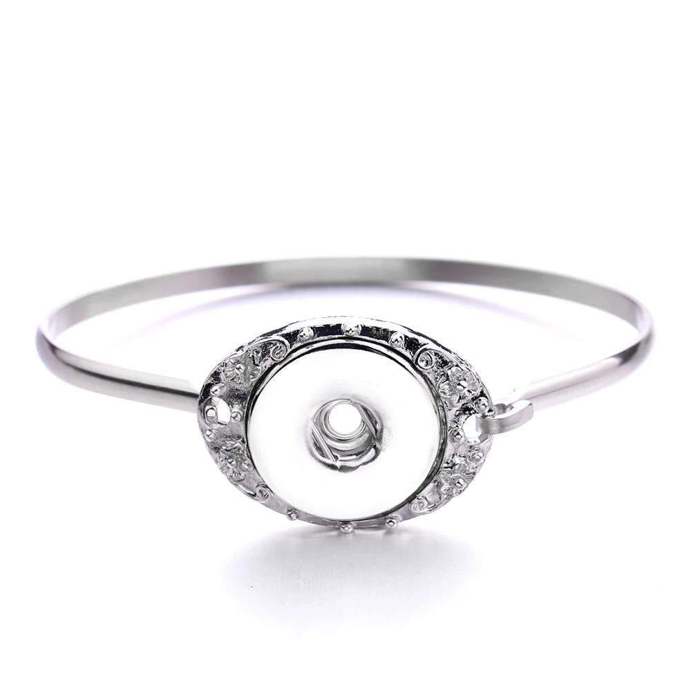 

Wholesale New Snap Jewelry Metal Snap Button Bracelet 18MM Snap Bracelet Bangles DIY Buttons Charm stainless Bracelets S249