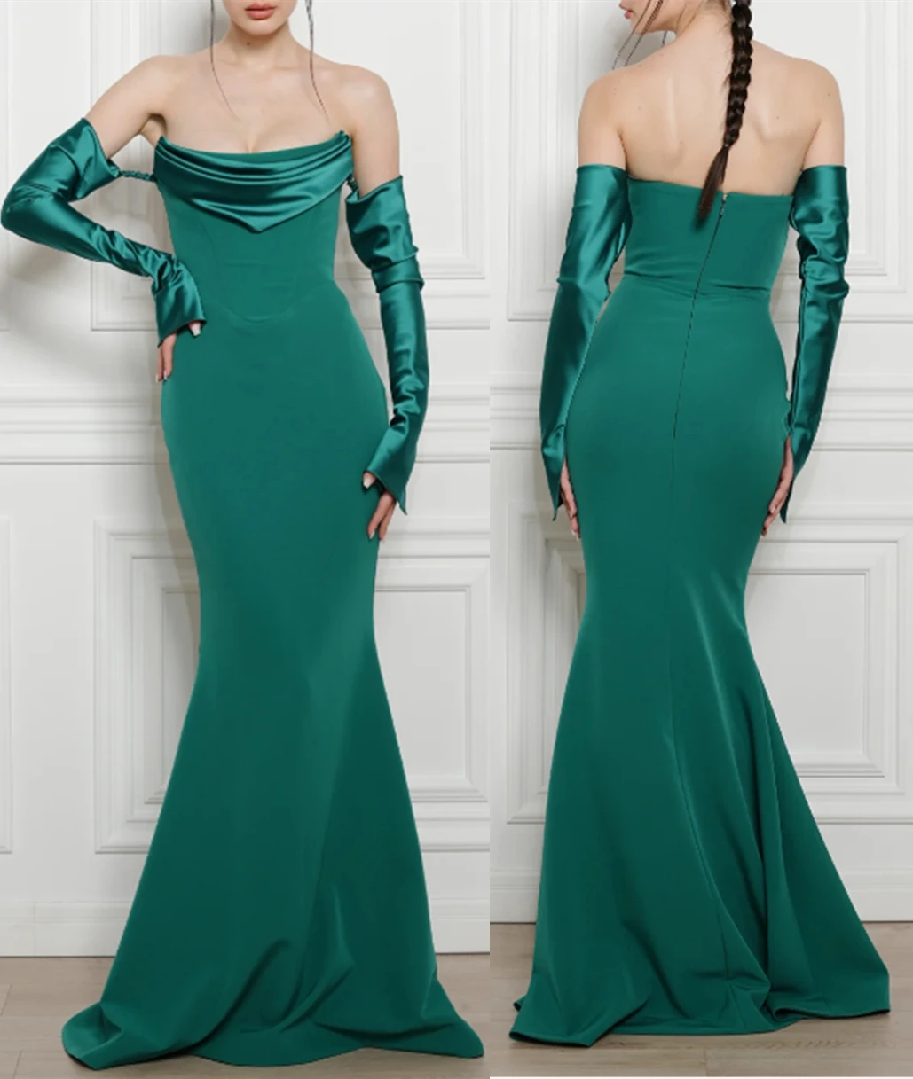 Фото Elegant Slim Evening Dress Sweetheart Wedding Dress Muliti-Color Mermaid Dress With Sleeves vestidos de novia robe de mariée ﻿ №1