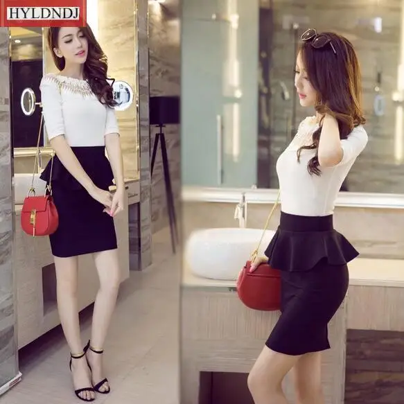 New Skirt Office Lady Ruffle Skirt Women Sexy Mini Skirt Pencil with Slit Red Black Sexy and Hot Skirt Skirt