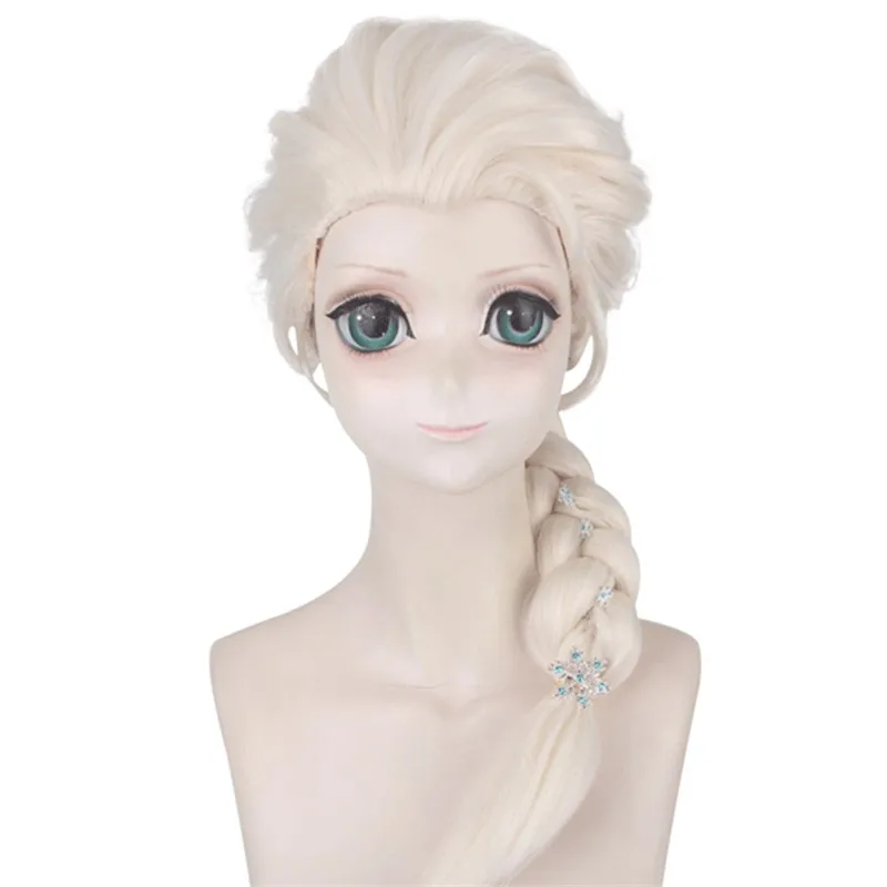 

Elsa Blonde Hair Cosplay Wigs For Halloween Carnival Party Anime Costume Braid Wig + Wig Cap Free