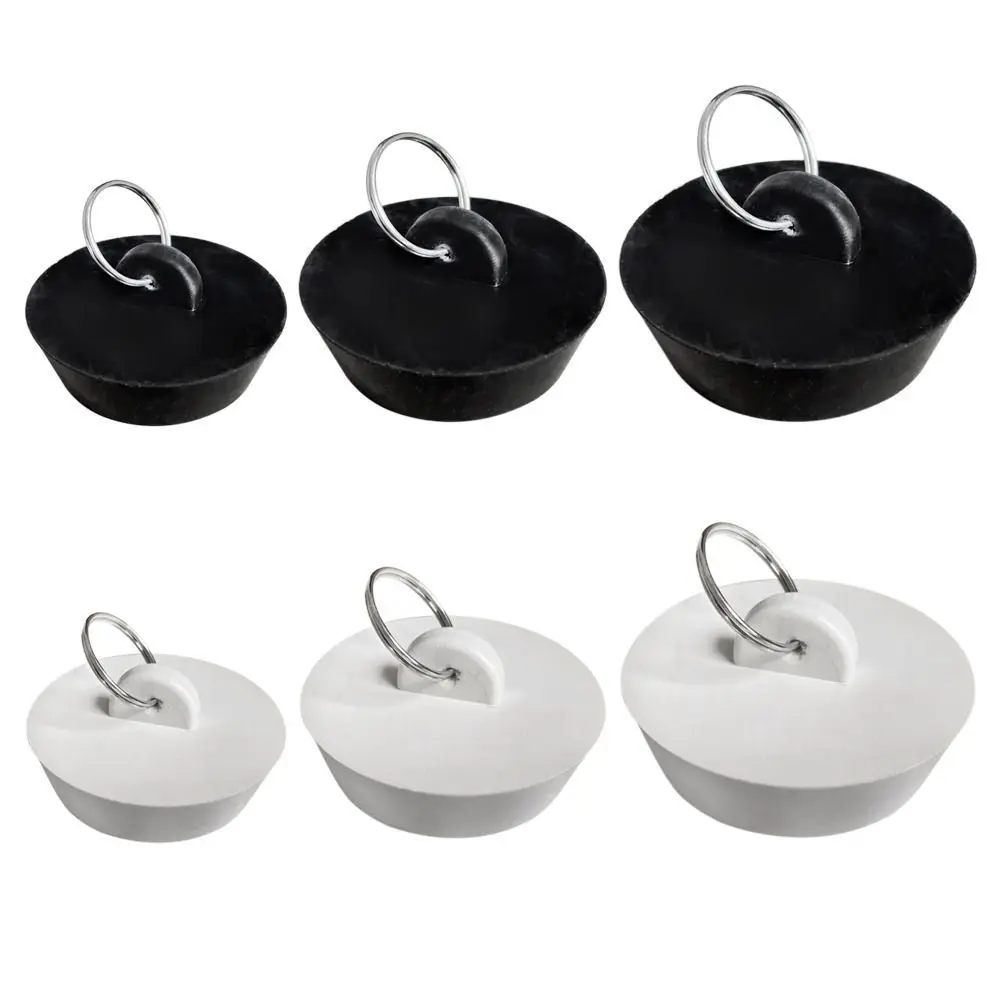 

3Pcs/set Bathtub Stopper Drain Cover Sewer Leakage-proof Washroom Kitchen Round Rubber Durable Useful Bathroom Supplies