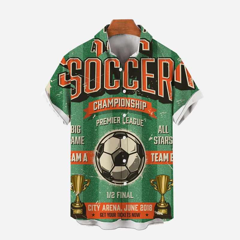 

Badassdude Football Match Poster Printing Men's Casual Short Sleeved Shirt