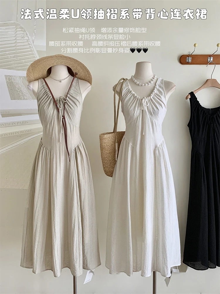 Женское винтажное платье макси без рукавов однотонное в стиле 1920-х годов с