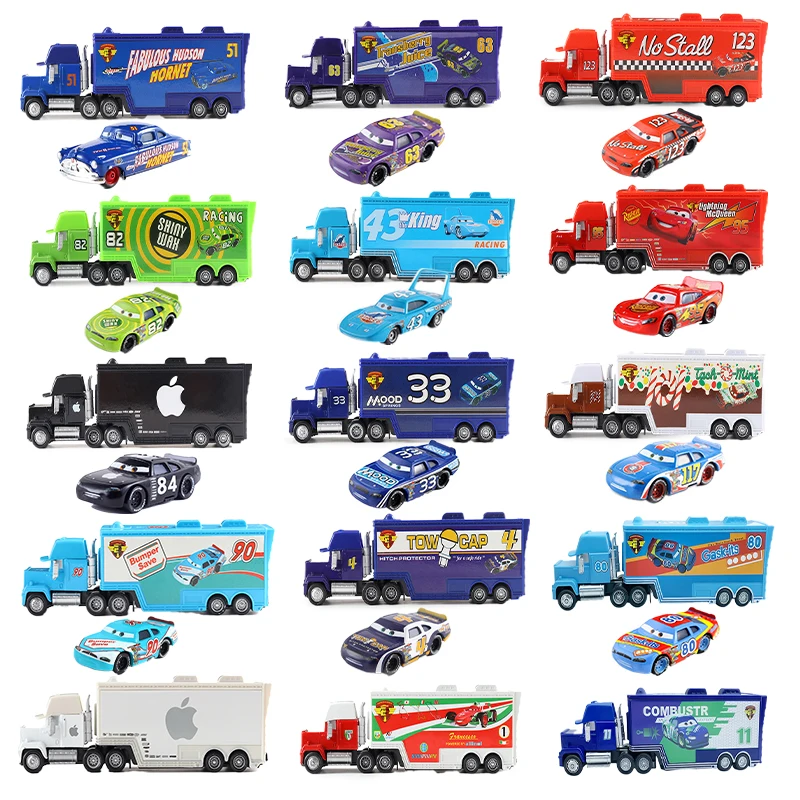 

Disney Pixar Cars 2 3 Lightning McQueen Mack Truck Doc Hudson Mater 1:55 Diecast Metal Alloy Model Car Birthday Gift Boy Toys