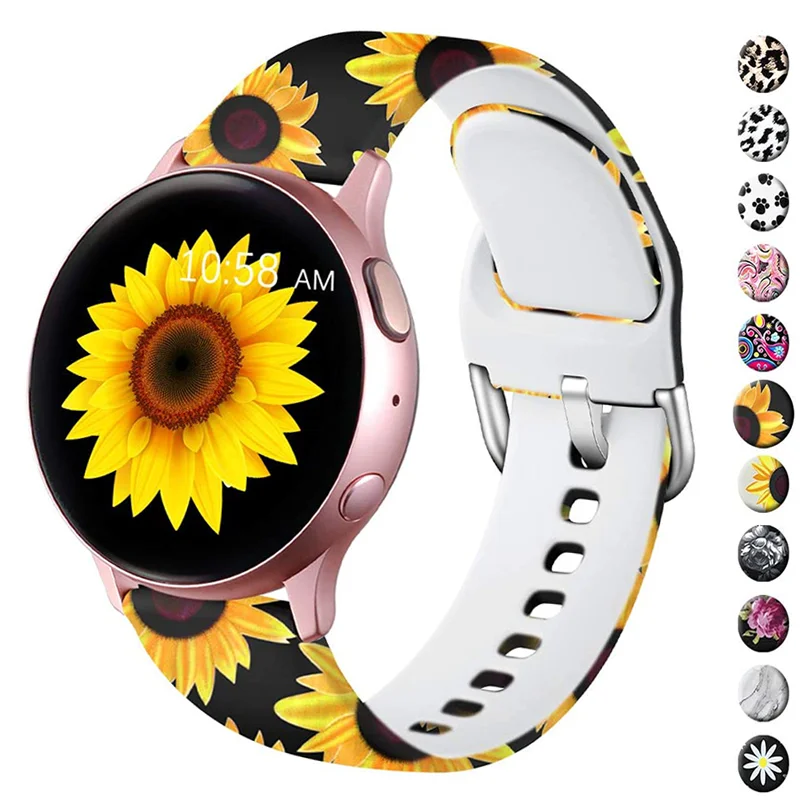 

22/20mm strap for Samsung Galaxy Watch 4 Classic 42mm 46mm/GearS3/Active 2 40/44mm Printed Bracelet for Huawei GT 2-2e-pro Band