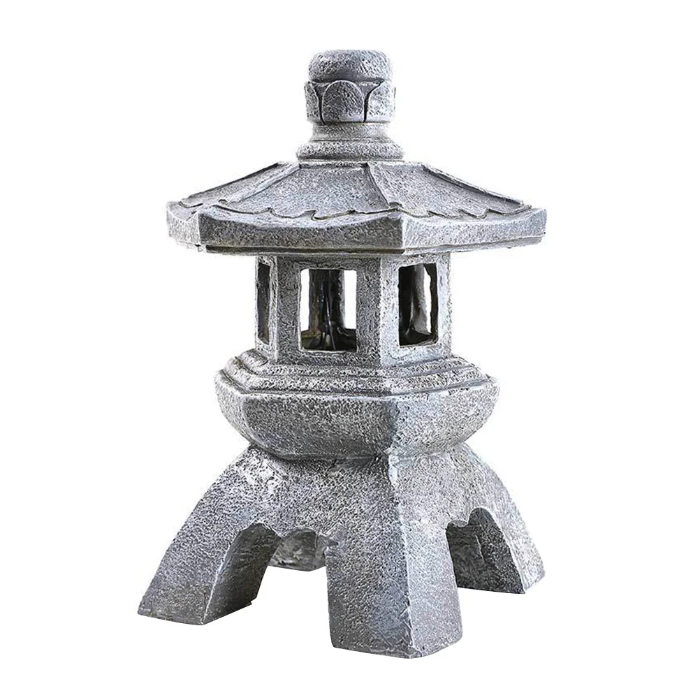 

Backyard Resin Pathway Pagoda Solar Ornament Garden Statues Garden Solar Lantern Decor Decorative Solar Lamp Outdoor Scene Decor