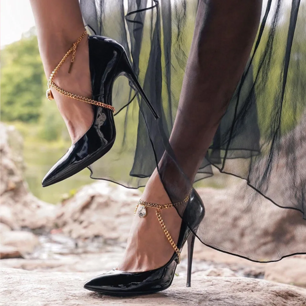 

New High Heel Shoes Foot Chain Accessories Women's Fashion Simple Cuban Chain Foot Chain Jewelry ankle foot bracelet gold ankle