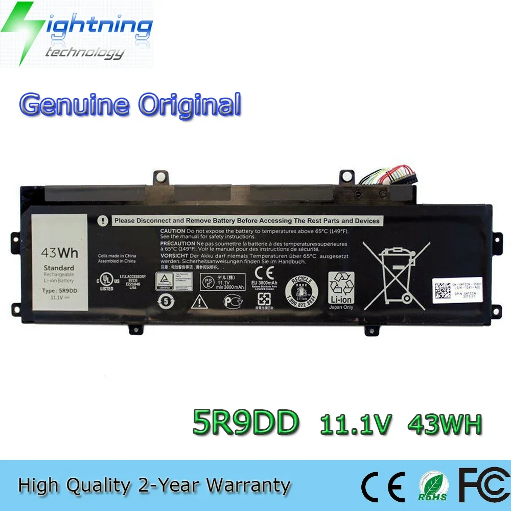 Новый оригинальный аккумулятор для ноутбука 5R9DD 11 1 В 43 Втч Dell Chromebook (33120) P22T P22T001 XKPD0
