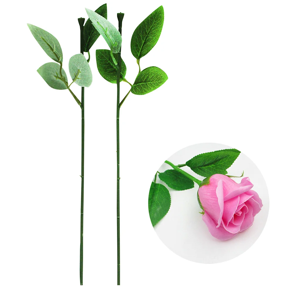 

Wire Stem Flower Stems Floral Artificialleaves Rose Green Greenery Faux Leafbouquet Branches Making Arrangement Florist