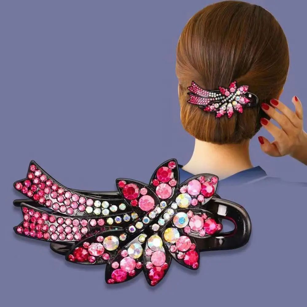 

Rhinestone Colorful Lady Back Of Head Women Hair Claw Hair Accessories Korean Style Hair Clip Mother Duckbill Clip