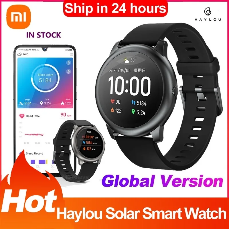 

XIAOMI Original XiaoMi Haylou Solar Smart Watch LS05 Sport Metal Heart Rate Sleep Monitor IP68 Waterproof iOS Android Global