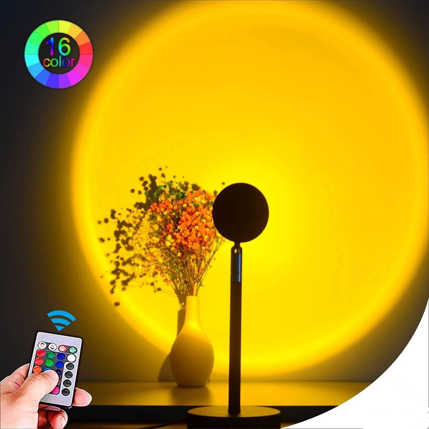 

RGB Sunset Projection Lamp LED Night Light USB Remote Control Lamp for Home Bedroom Wall Decor Rainbow Ambient Light Decoration