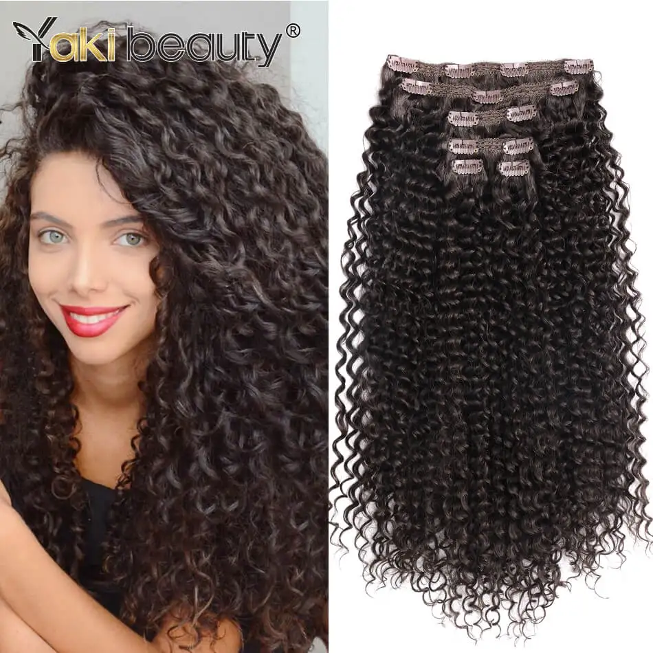 

Synthetic Kinky Curly Clip In Hair Extensions For Women 26'' 6pcs/set 160grams Natural Looking High Temperature Fiber Hairpiece
