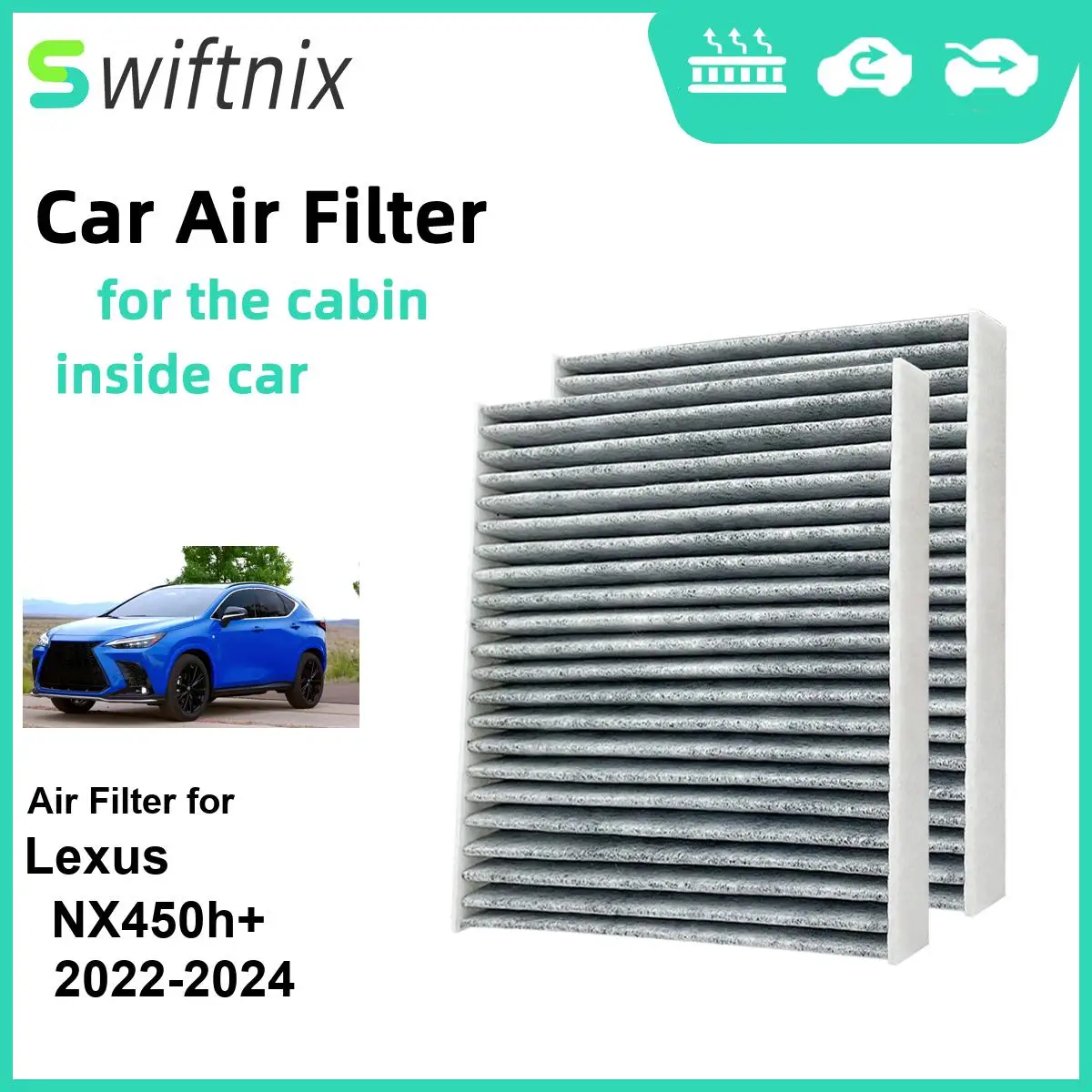 2 шт. фильтр с активированным воздухом спокойный угольный для Lexus NX450h + 2022-2024 CF12157