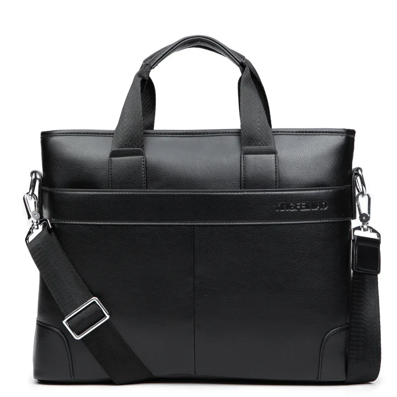 New Business Men's Briefcase Luxury PU Leather Handbag For Documents Large Capacity Male Shoulder Messenger Office Laptop Bag