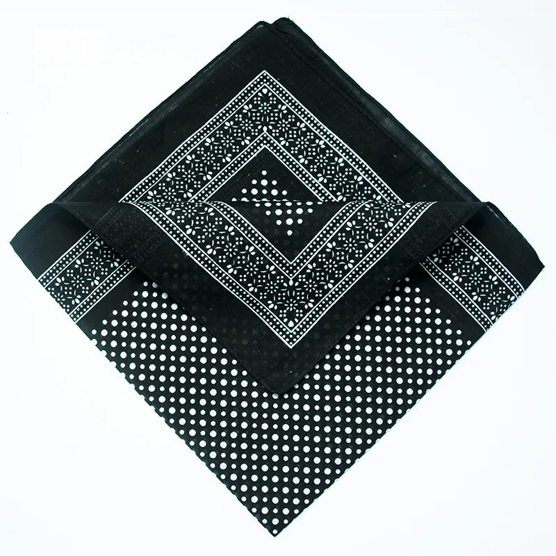 

Dot Cotton Handkerchiefs Woven Printing Round Pocket Square Mens Casual Circle Square Pockets Handkerchief Towels 55x55CM