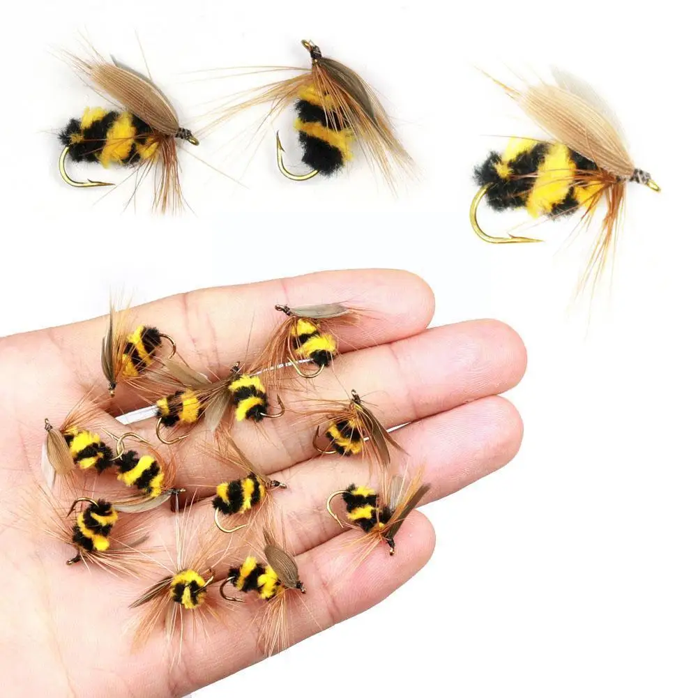 

10Pcs Insect Hook Bait Artificial Bait Fishing Bait Lures Bee Fly Trout Insect Bumble Fishing Bait Fishing Artificial Lures Y2G8