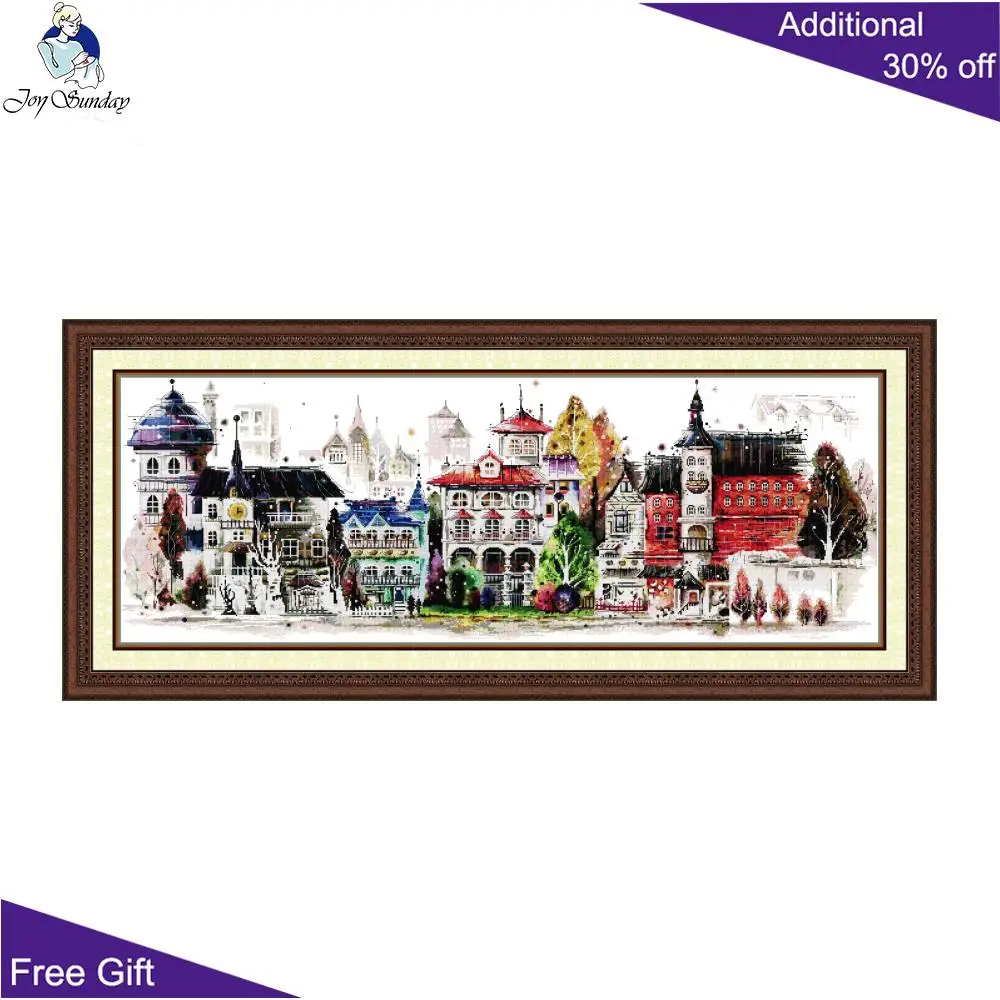 Набор для вышивки крестом Joy Sunday Streetscape 14CT 11CT 16CT счетный и штампованный холст тушь