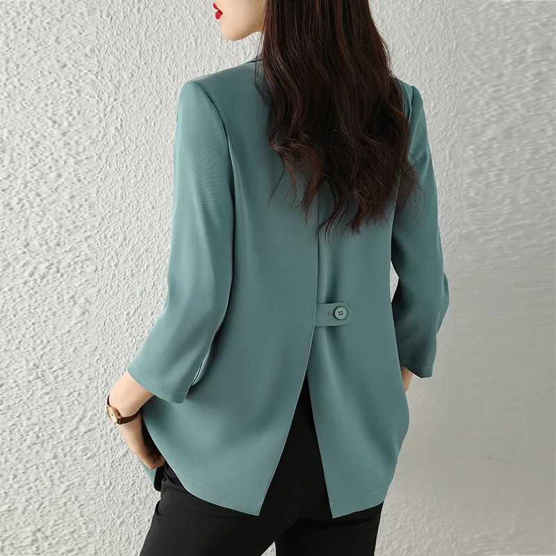 

Chiffon Suit Jacket Women's Spring 2022 New Seven-Minute Sleeve Thin Ladies Casual Suit Jacket Blazer Women Women Blazers