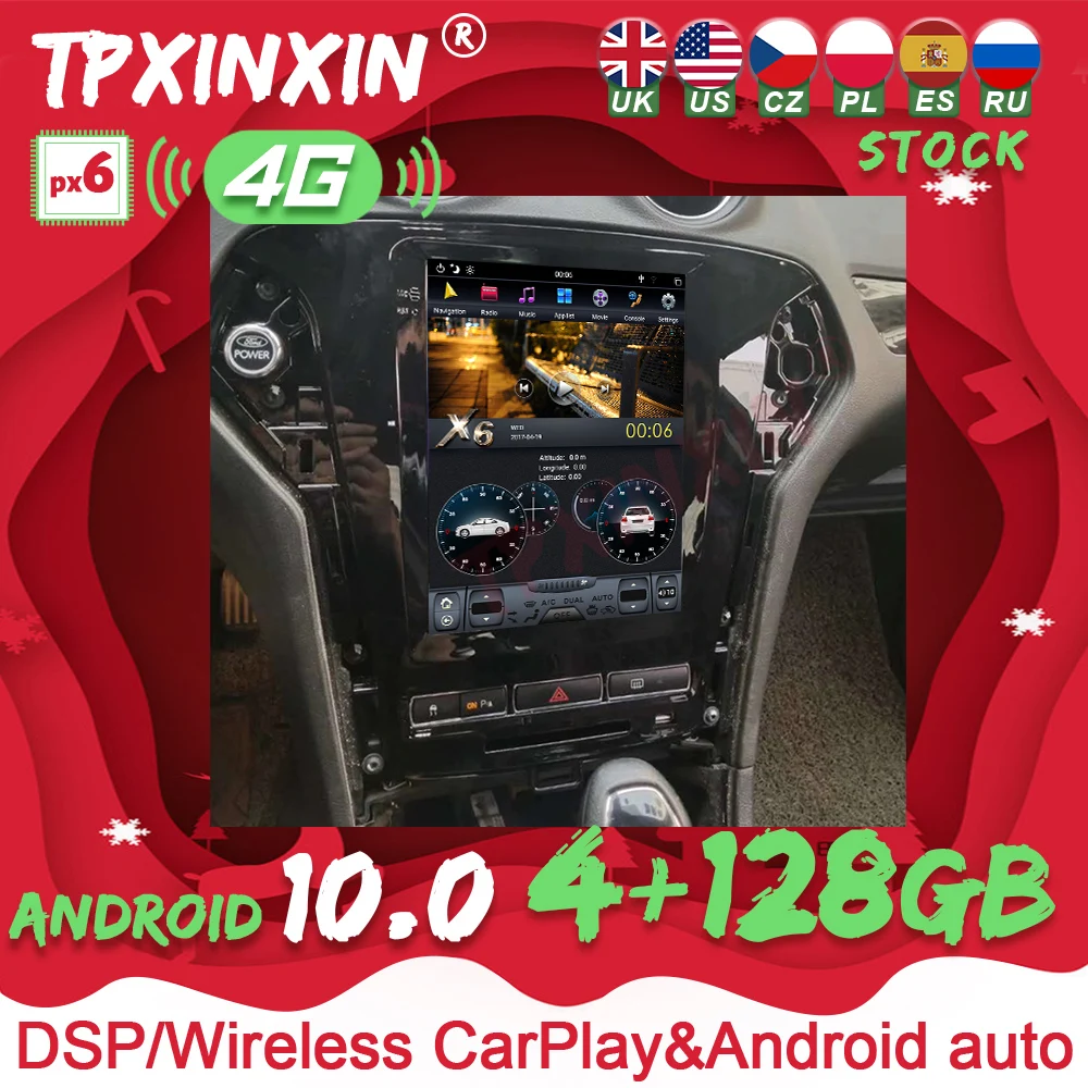 

Автомагнитола для Ford Mondeo MK4 2011-2013 Android PX6 Tesla Carplay GPS Navi Автомобильная Мультимедийная магнитола магнитофон проигрыватель автоаудио