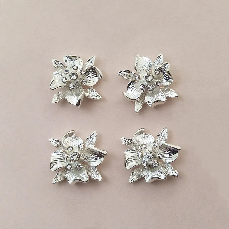

10Pcs/Lot 22mm Flower Decorative Rhinestone Buttons For Baby Hair Accessories Dress Crafts Jewelry DIY Accessories Scrapbooking