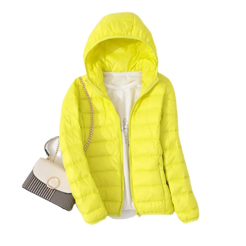 Ultra-light Thin Down Jacket Women 2022 Autumn Long Sleeve Hooded Warm White Duck Down Coat Women Outerwear Puffer Jacket Women