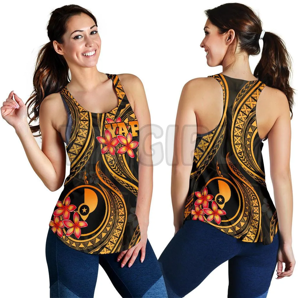 YX GIRL Polynesian Premium   3D Printed Sexy Backless Tops Summer Women Casual Tees Cosplay Clothes