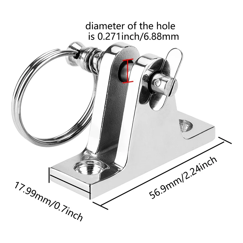 Bimini Верхний шарнир для палубы с быстроразъемным штифтом оборудование крепления