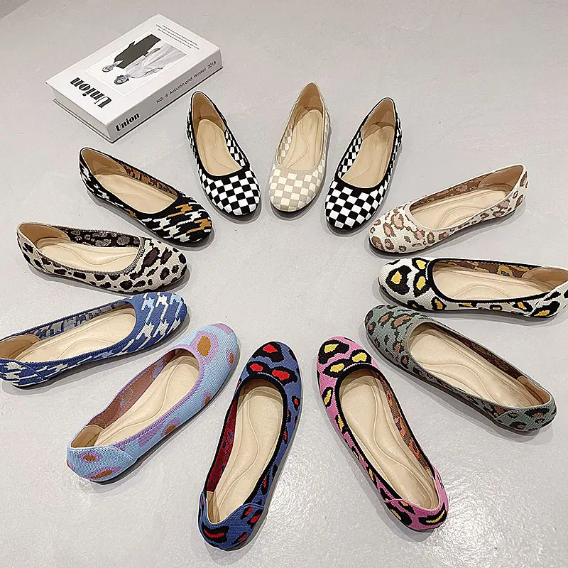 

Балетки женские трикотажные сетчатые без застежки, на плоской подошве