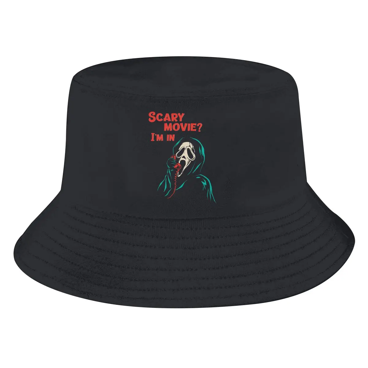 

Scary I’m in Unisex Bucket Hats Scream Movie Hip Hop Fishing Sun Cap Fashion Style Designed