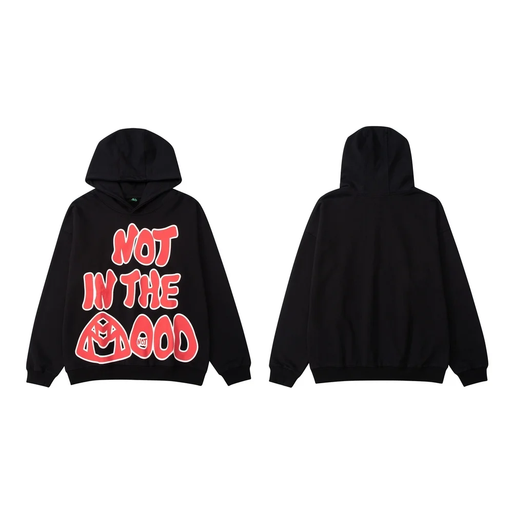 

Men Women Hoodies Hip Hop Letter Print Hoodie Men Streetwear Cotton Pullover Couple Clothes Black 2022 Spring Autumn Cotton Top