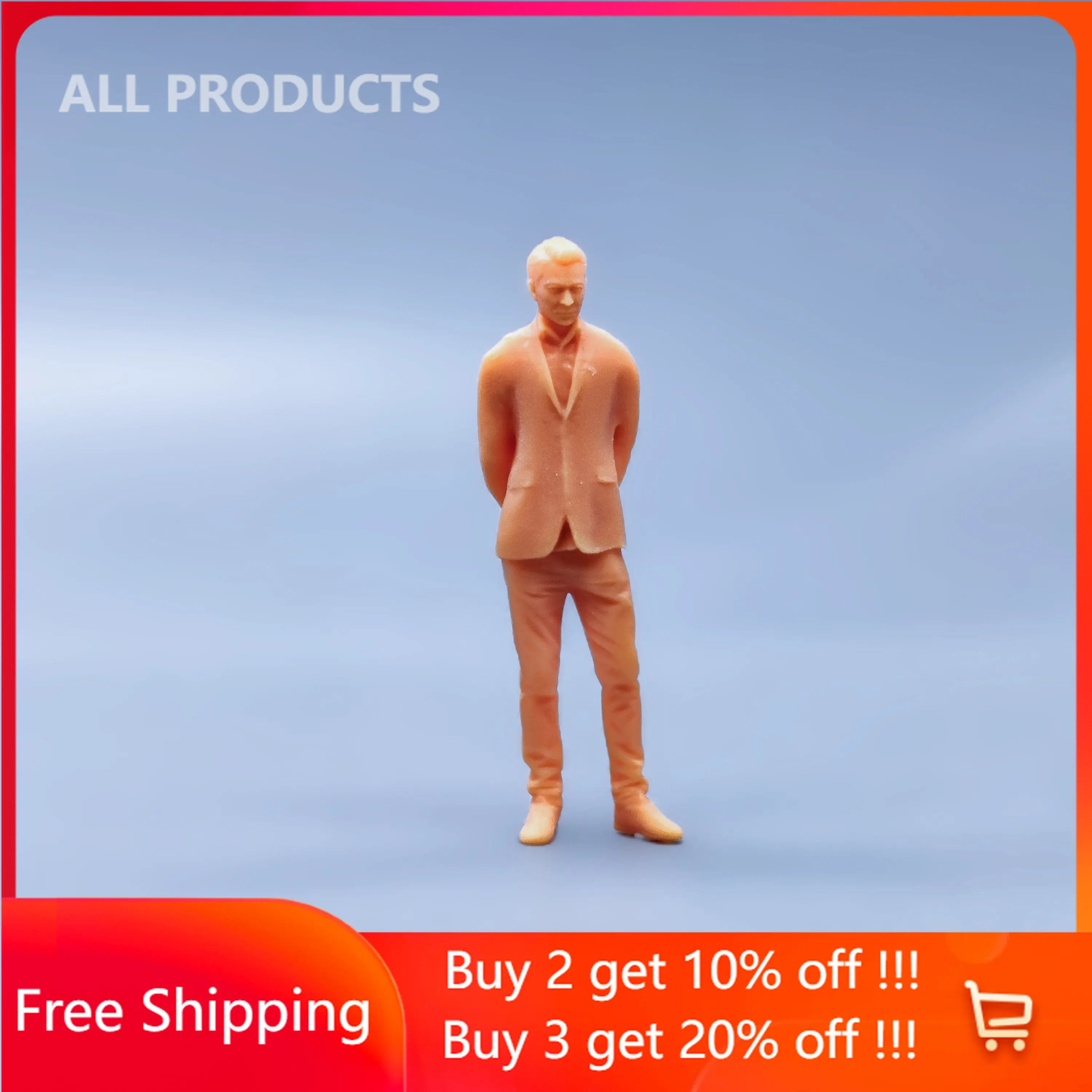 

1/64 1/43 Figurines Scale Model Resin Handsome Man with Standing Back Uncolored Miniatures Diorama Hand-painted S039