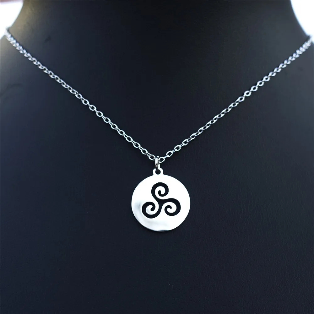 

12 Pieces Compact Teen Wolf Triskele Necklace Triskelion Allison Argent Pendant Stainless Steel Necklaces Wholesale