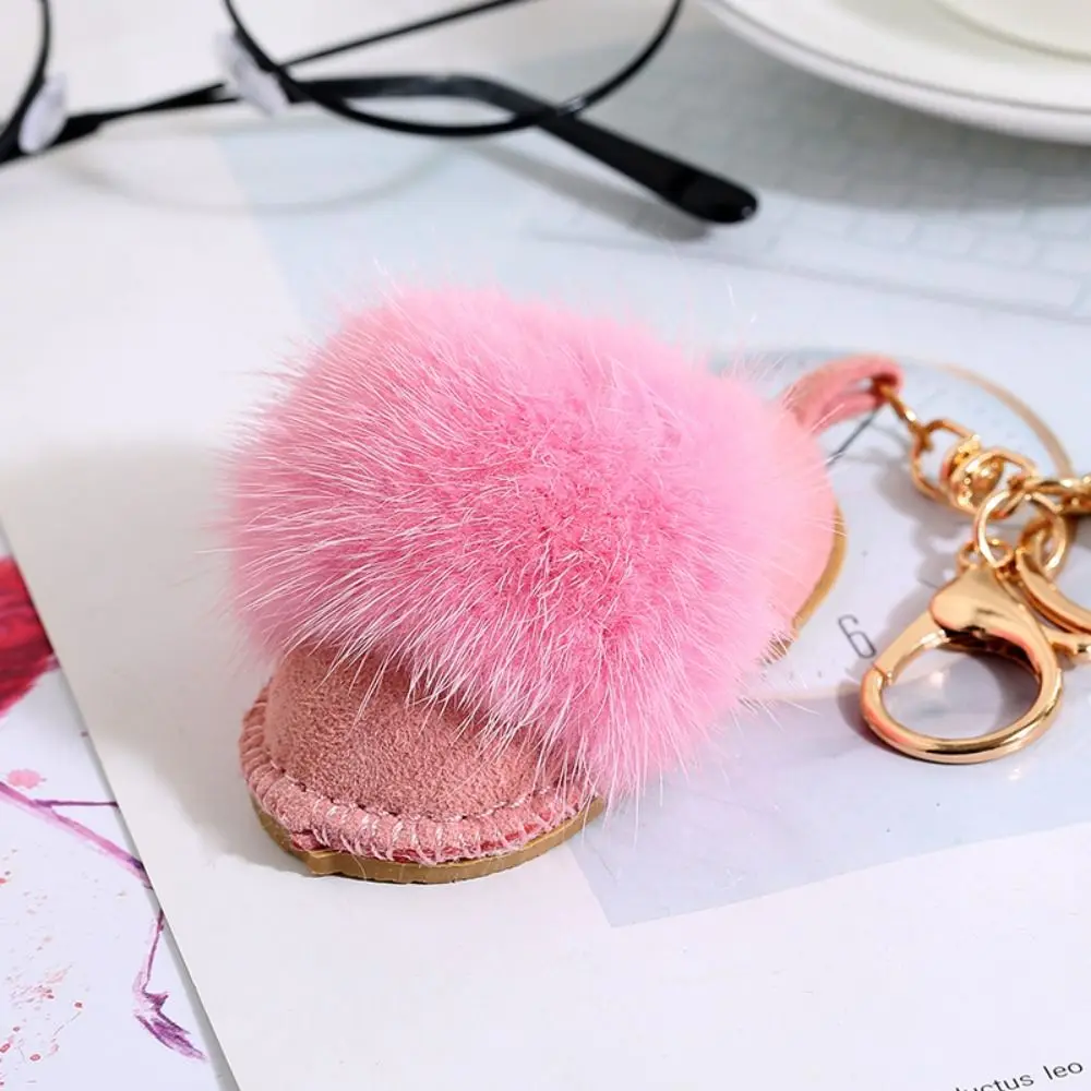 Модный пушистый брелок для маленьких ботинок форма обуви кожаная норковая кукла