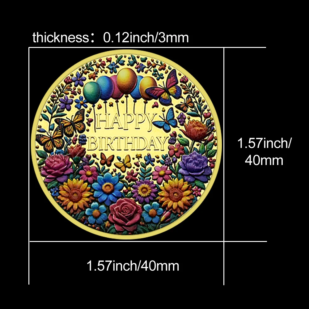 Металлическая памятная монета из цинкового сплава с днем рождения