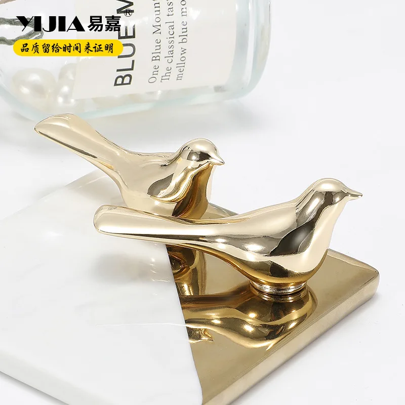 Золотые ручки для шкафа с птицами настенный крючок выдвижные ящики животными