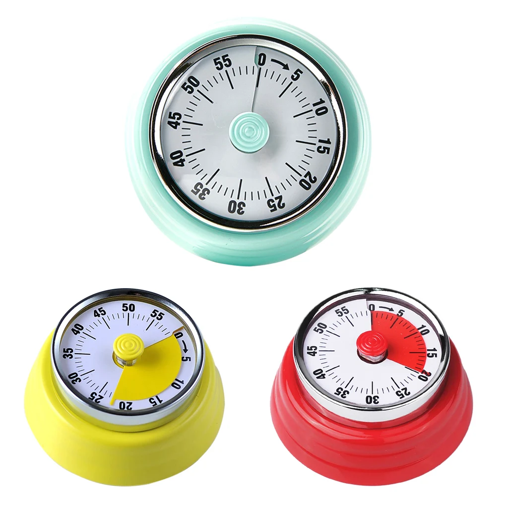

Stainless Steel Mechanical Timer Wind-Up Countdown Reminder Kitchen Cooking Timing Tool, Green