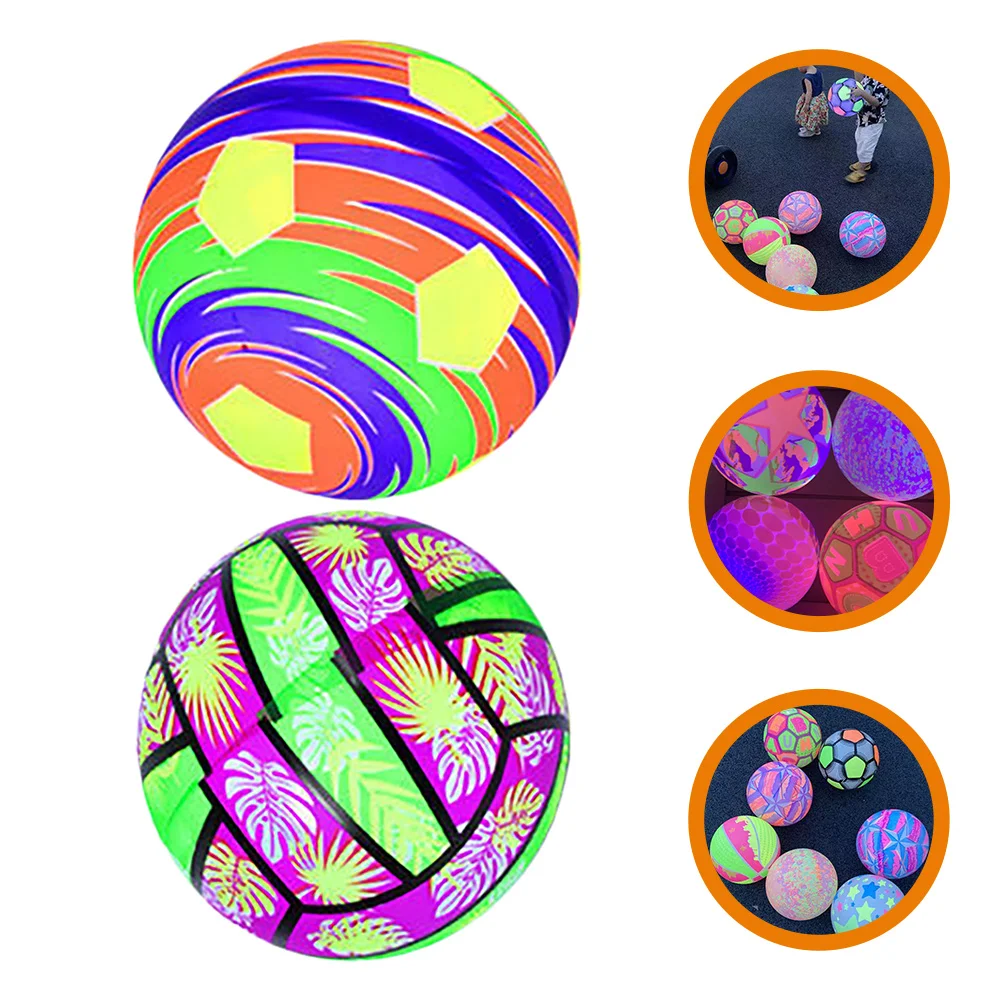 

2Pcs Glowing Football Plastic Football Training Football Fun Soccer Glow Soccer (Random Style)