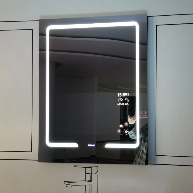 

China Manufacturer Magic Mirror Wall Mounted Smart Led Light Bathroom Mirror Touch Screen Bathroom Mirrors