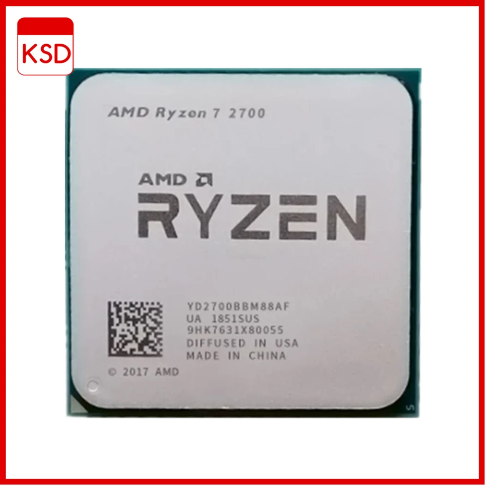

AMD Ryzen 7 2700 R7 2700 3.2 GHz Eight-Core Sixteen-Thread 16M 65W CPU Processor YD2700BBM88AF Socket AM4