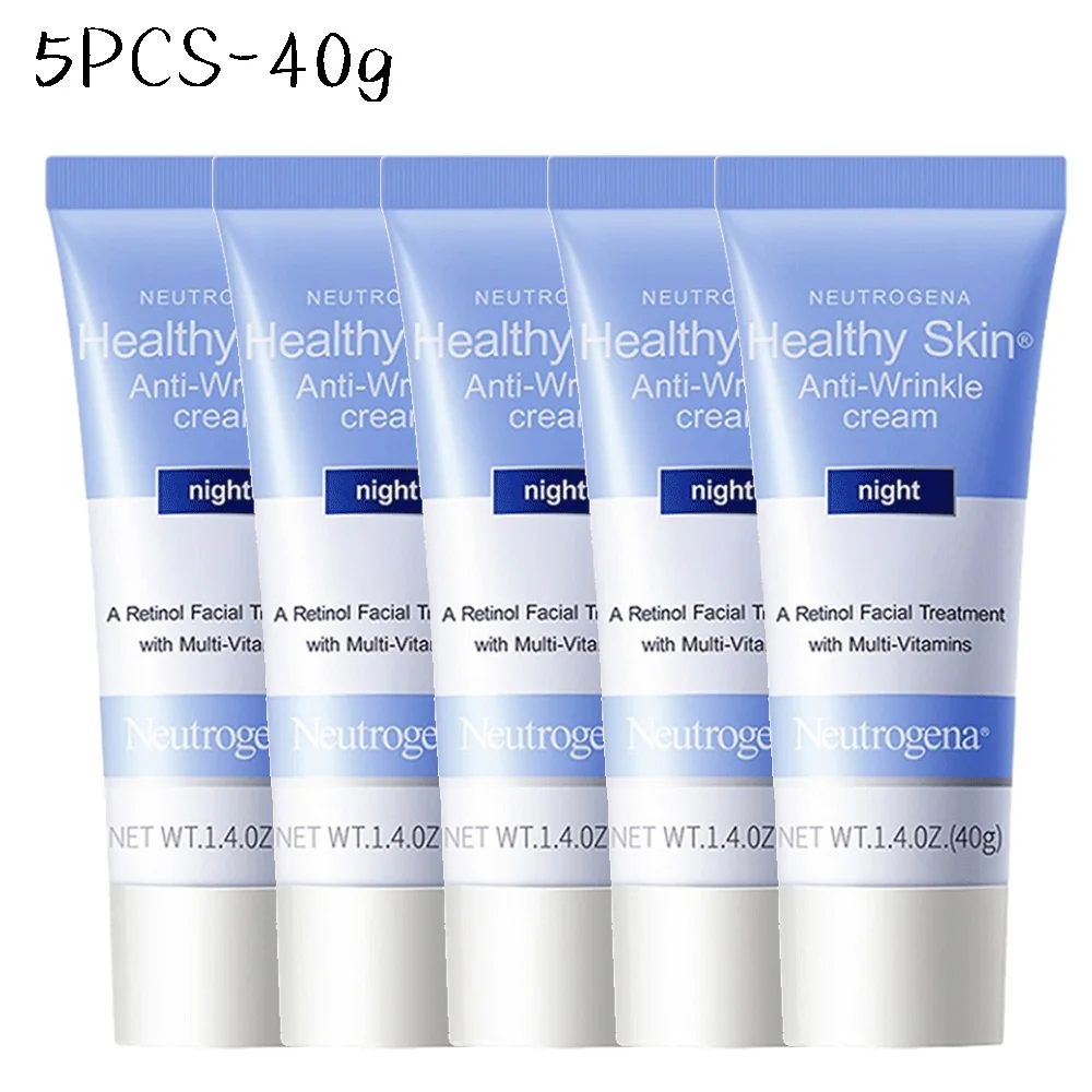 

5PCS Neutrogena Healthy Skin Anti-Wrinkle Night Cream 40g Reduce Fine Lines Smooth Skin Moisturizing Nourishing Improve Pores