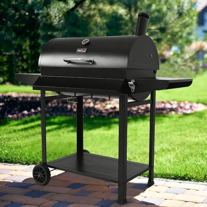 

Barrel Charcoal Grill with Front Storage Basket, Backyard BBQ Party and Outdoor Cooking Grill on Clearance Prime