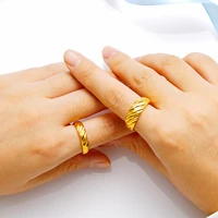 999 gold brass 24k real gold color ring for couple wedding open couple ring jewelry men and women matte marry ring free shipping