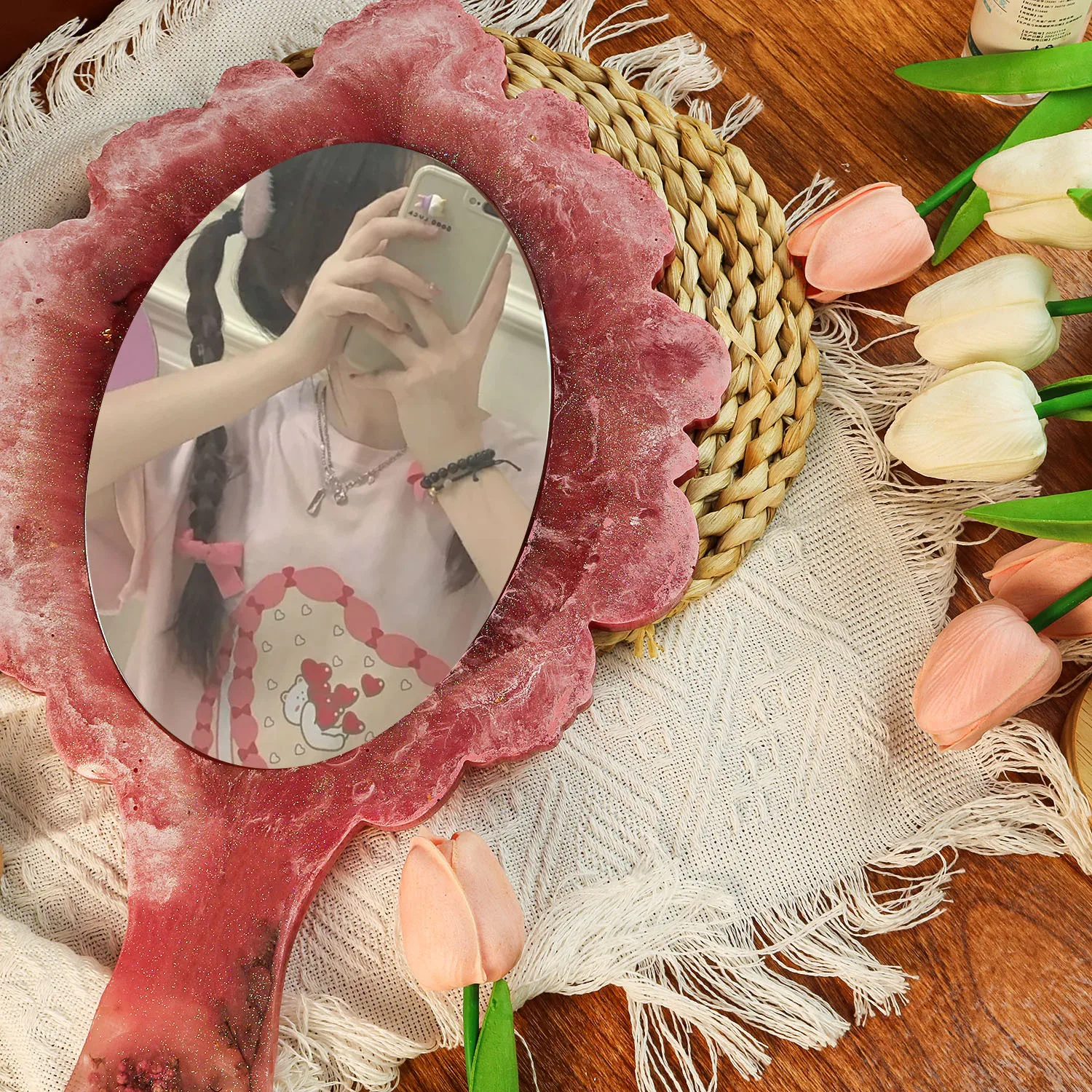 Силиконовые формы для большого зеркала в форме листа сделай сам овальная