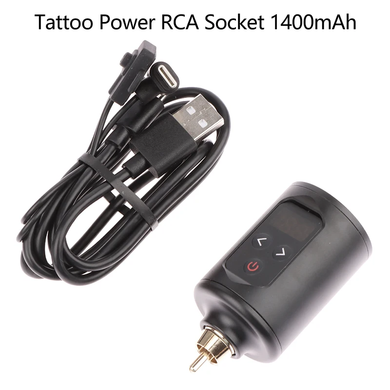 

Wireless Tattoo Power RCA Socket 1400MA Portable Rechargeable Battery Tattoo Supply