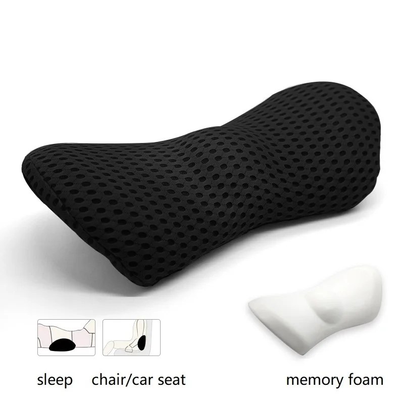 

4D Memory Foam Car Waist Cushion Lumbar Support Pillow Seat Protect Spine Vertebral Low Back Cushion Home Bed Sleeping Pillow