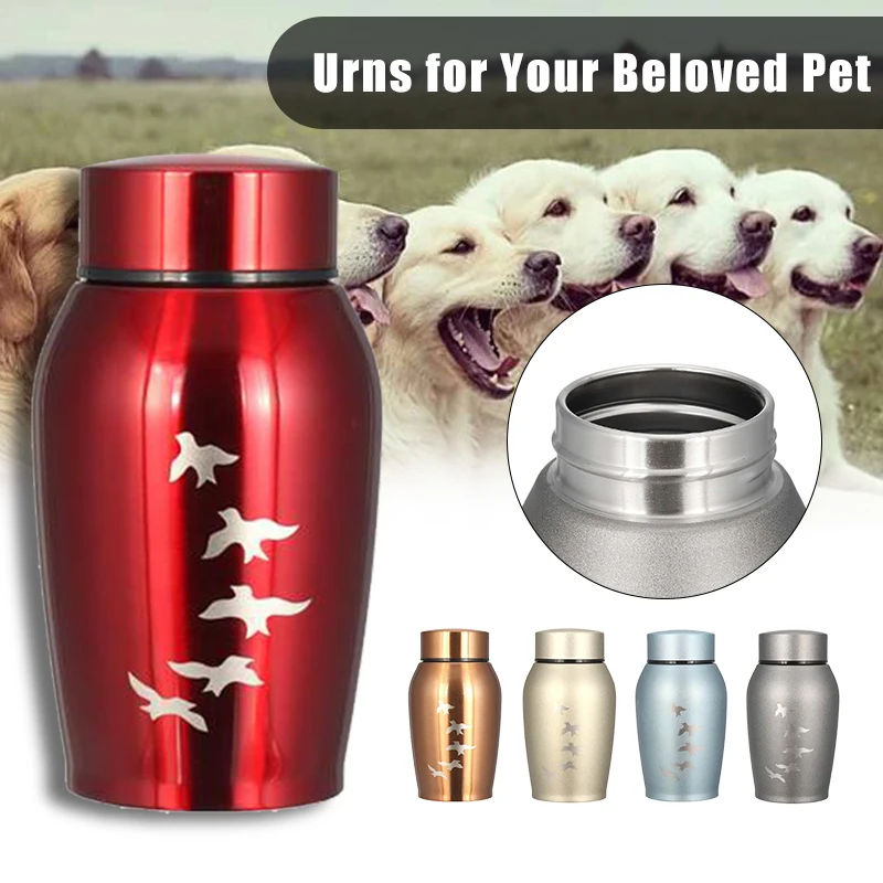 

250ML Pigeon pattern Stainless steel Urns Pets Dog Cat Bird Mouse Cremation Ashes Urn Keepsake Casket Columbarium Pets Memorial