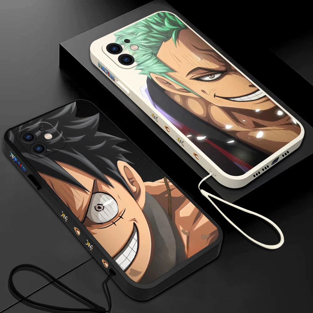 

Anime One Piece Luffy Zoro Phone Case For Samsung Galaxy S23 S22 S21 S20 Ultra FE S10 4G S9 S10E Note 20 10 9 Plus With Lanyard